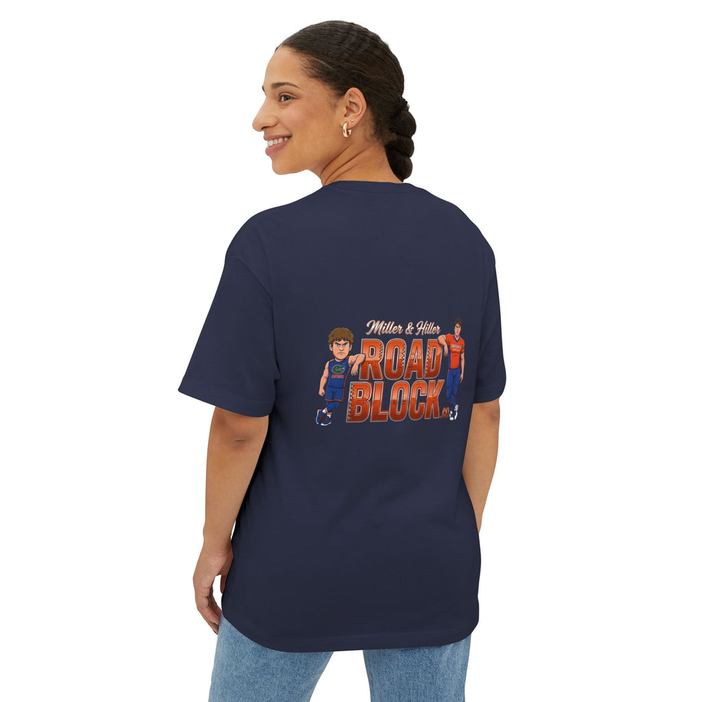 Roadblock Graphic Tee — 'Road Block' Cartoon Soccer Players Chest & Back Print