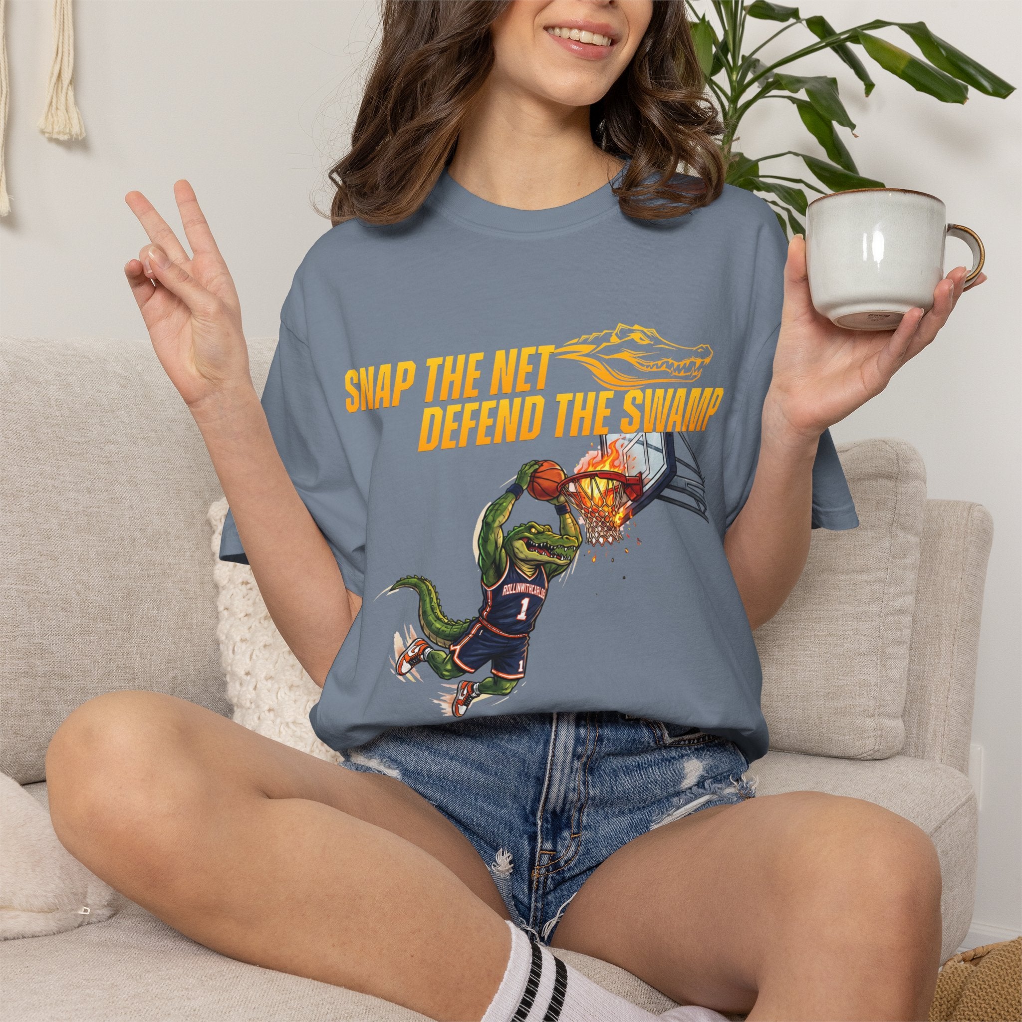 Snap the Net — 'Defend the Swamp' Basketball T-Shirt