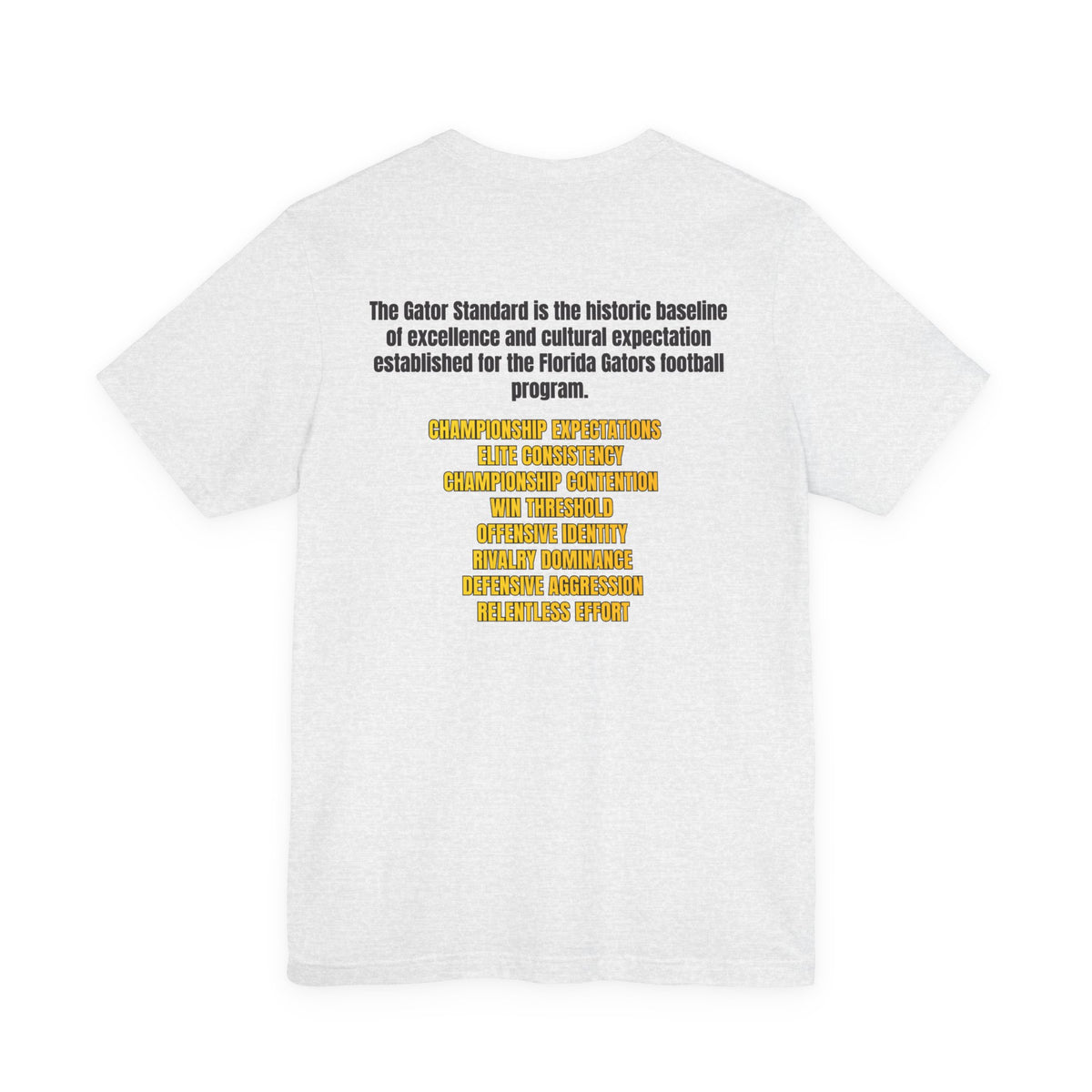 Gator Standard Unisex Shirt Black  and Yellow GS letters on back