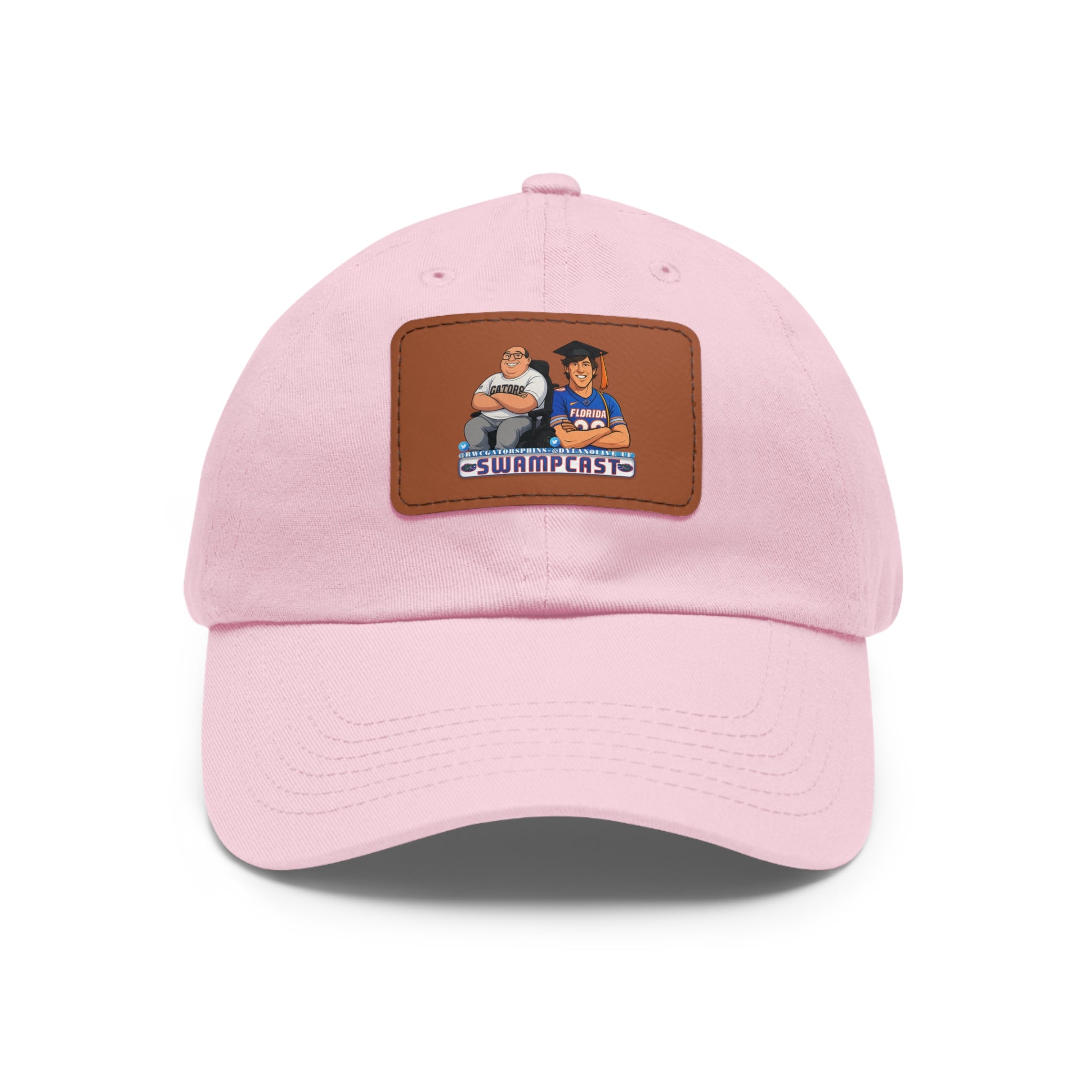 Swampcasts Leather Patch Dad Hat – Retro Sports Podcast Logo Cap
