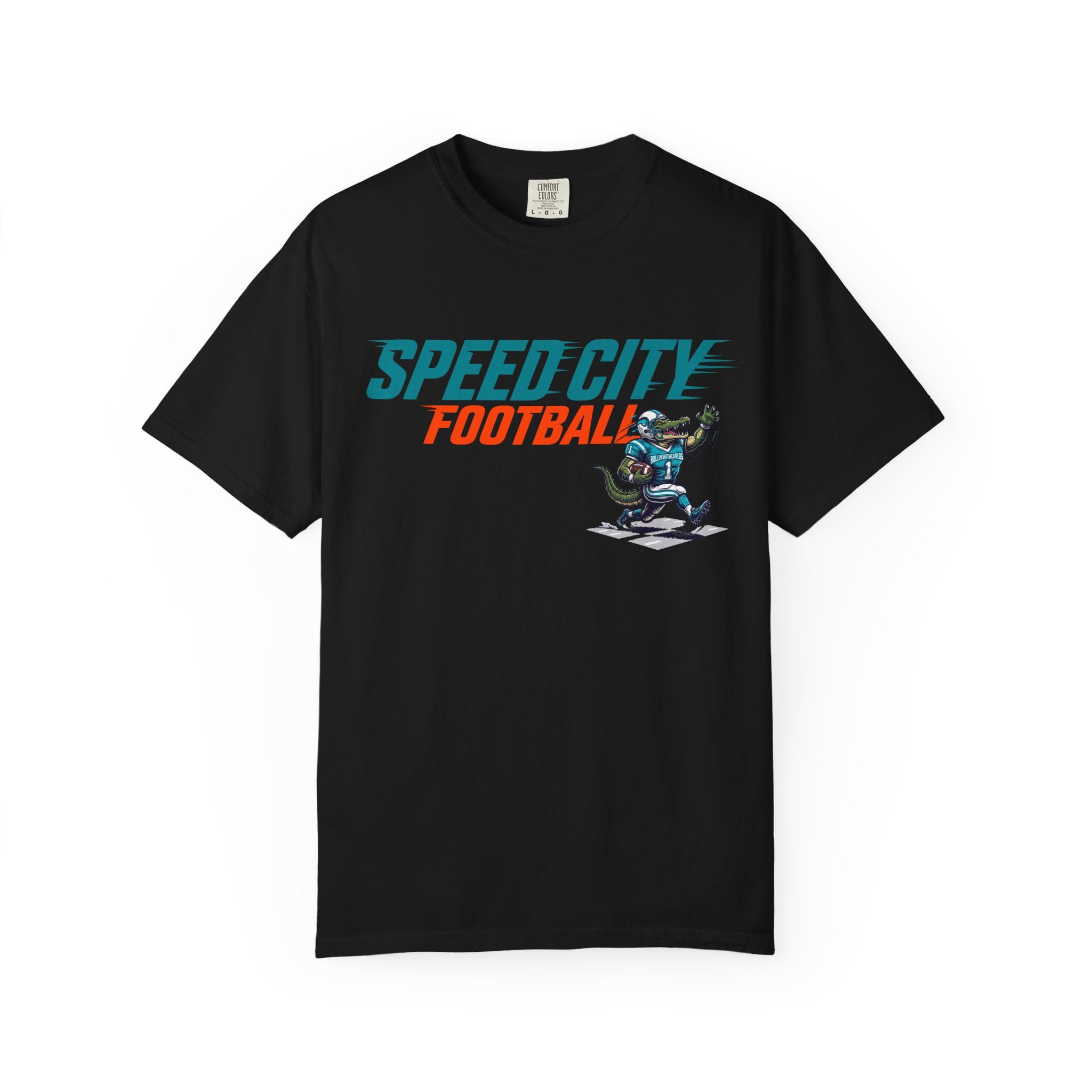 phins Speed City Football T-Shirt — Retro Mascot Football Tee