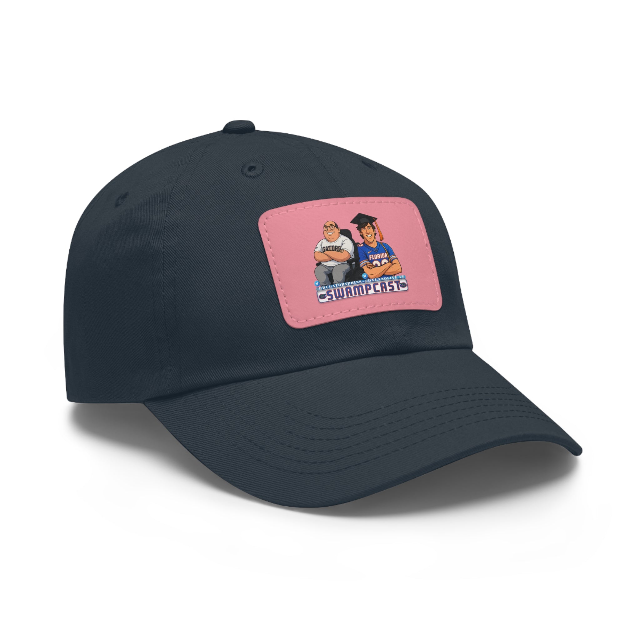 Swampcasts Leather Patch Dad Hat – Retro Sports Podcast Logo Cap