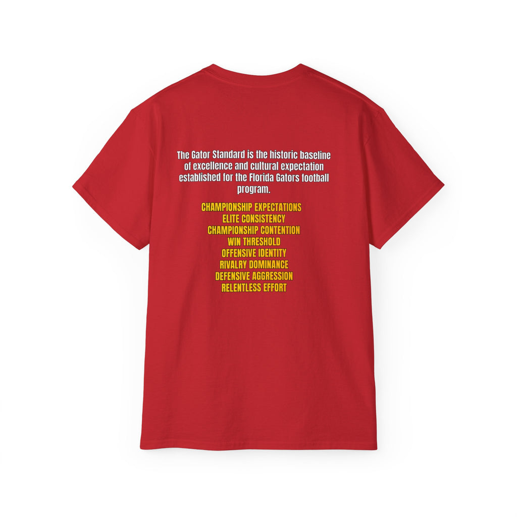 Unisex Gator Standard Shirt White and Yellow Letters on back