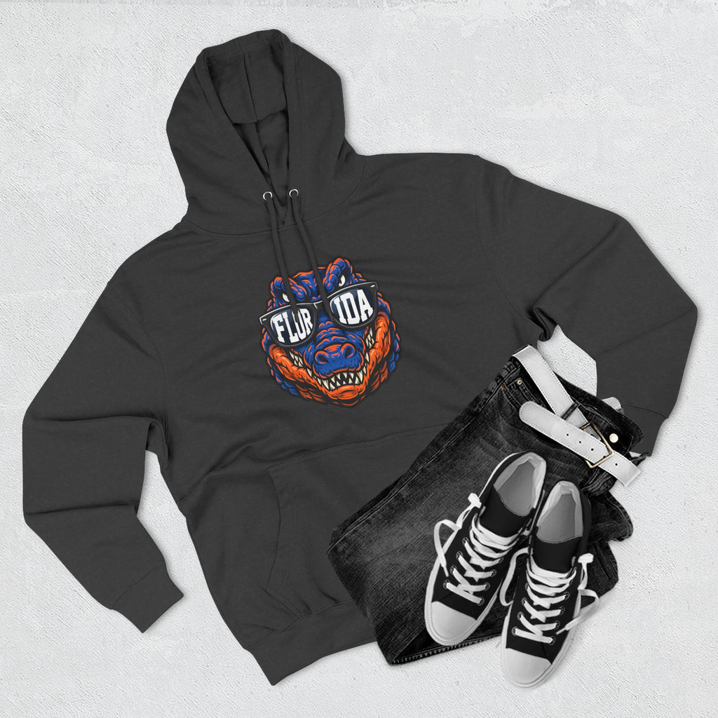 Florida Gator Face Hoodie - "In All Kinds of Weather" Graphic Fleece Pullover