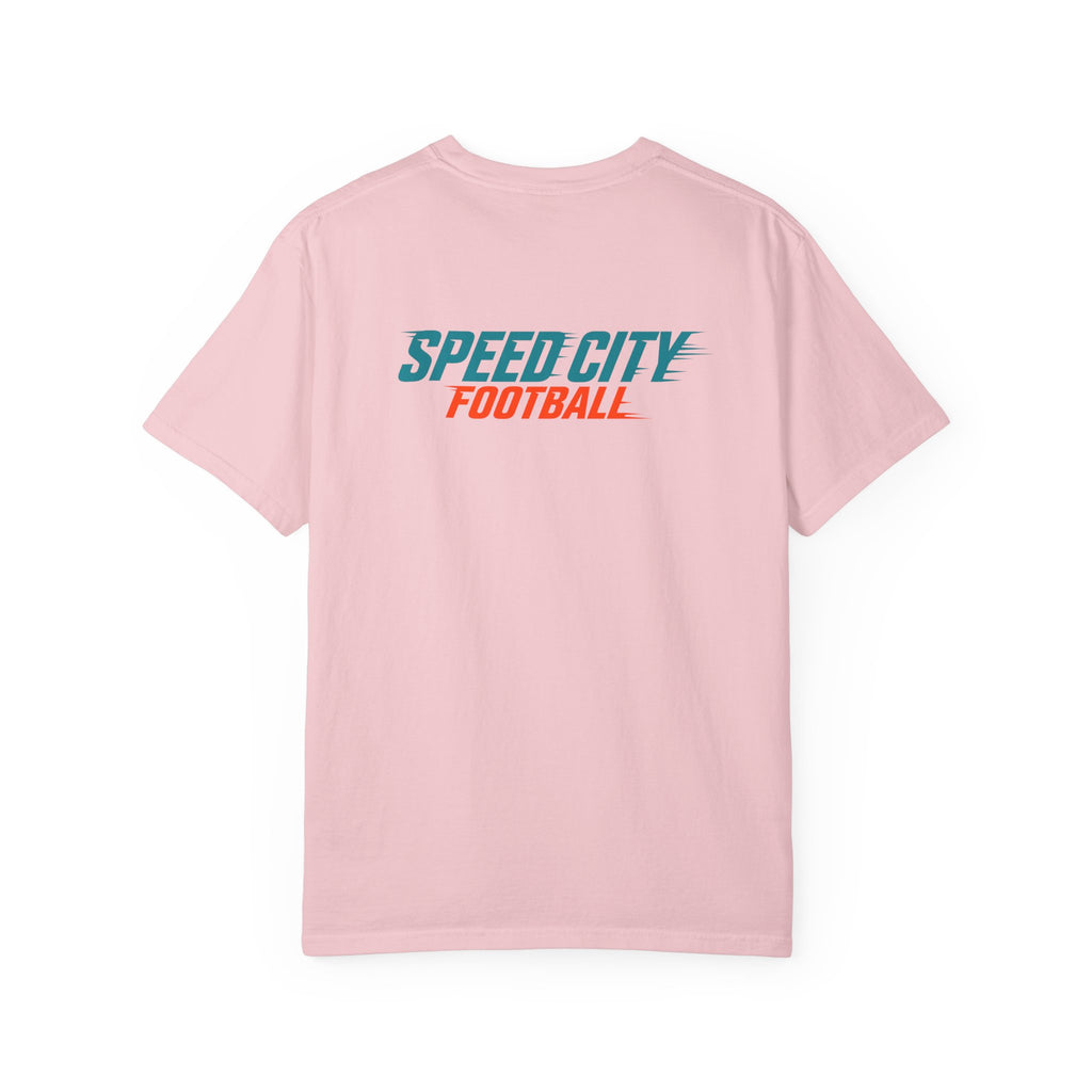 phins Speed City Football T-Shirt — Retro Mascot Football Tee