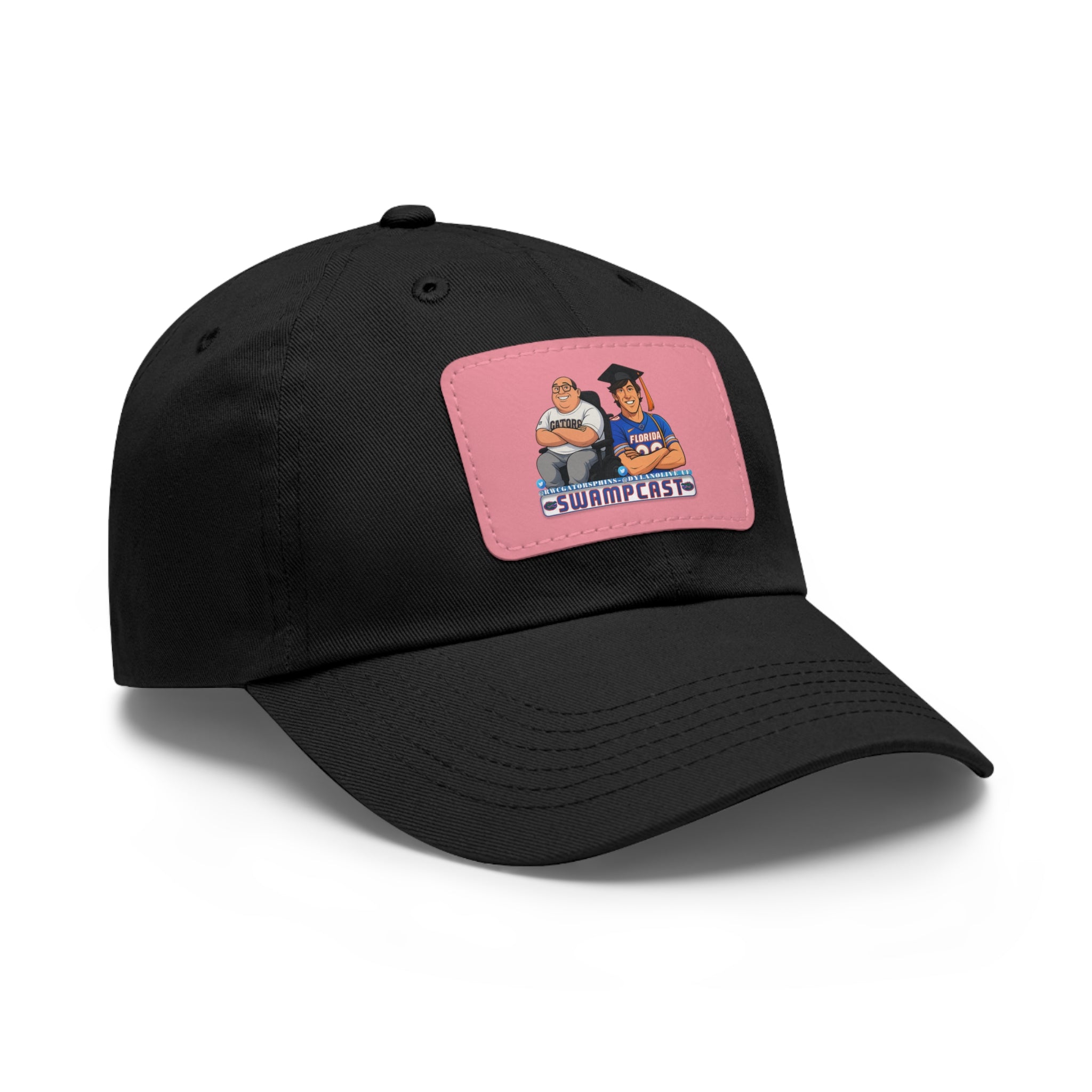 Swampcasts Leather Patch Dad Hat – Retro Sports Podcast Logo Cap
