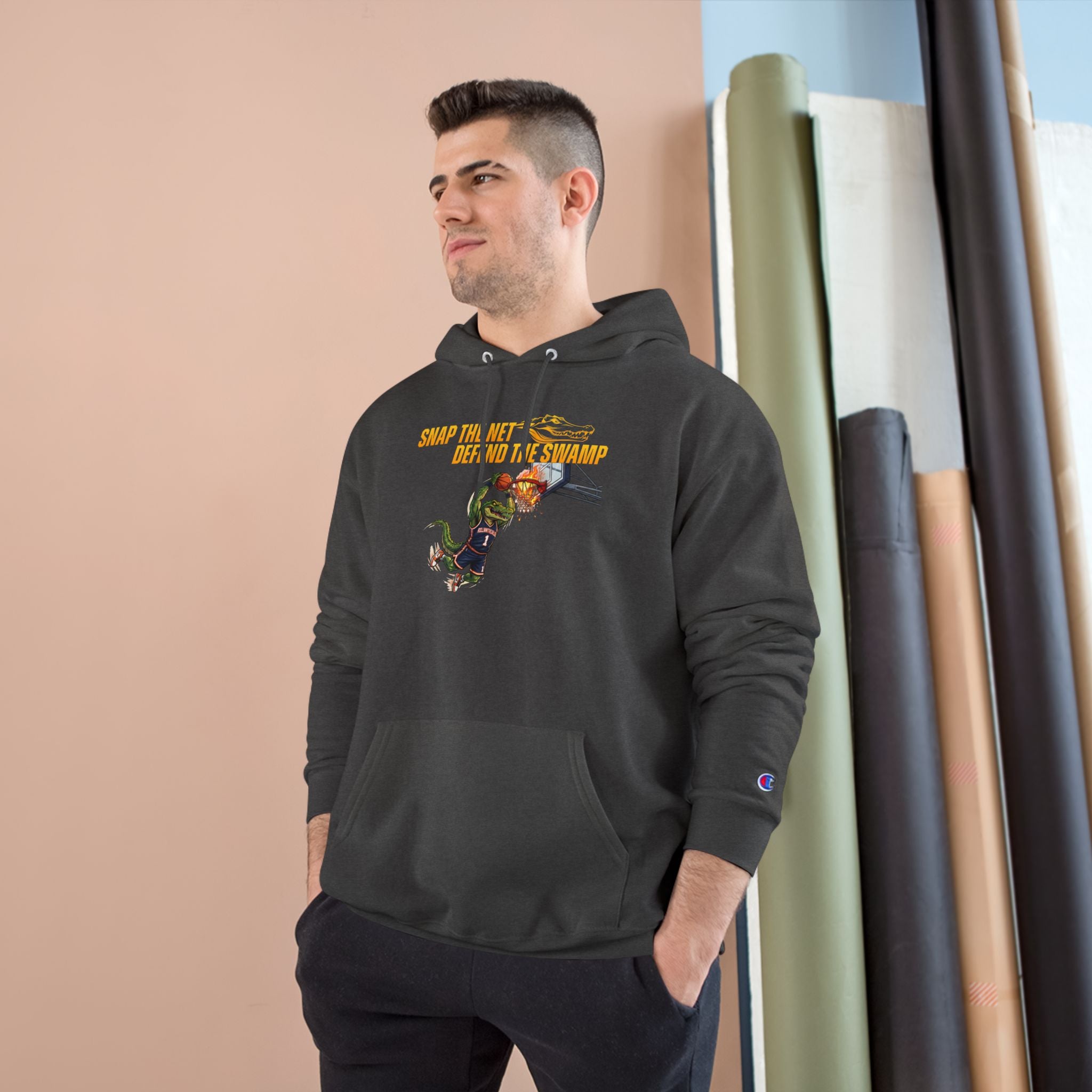 Basketball Hoodie — Snap the Net — 'Defend the Swamp' Basketball