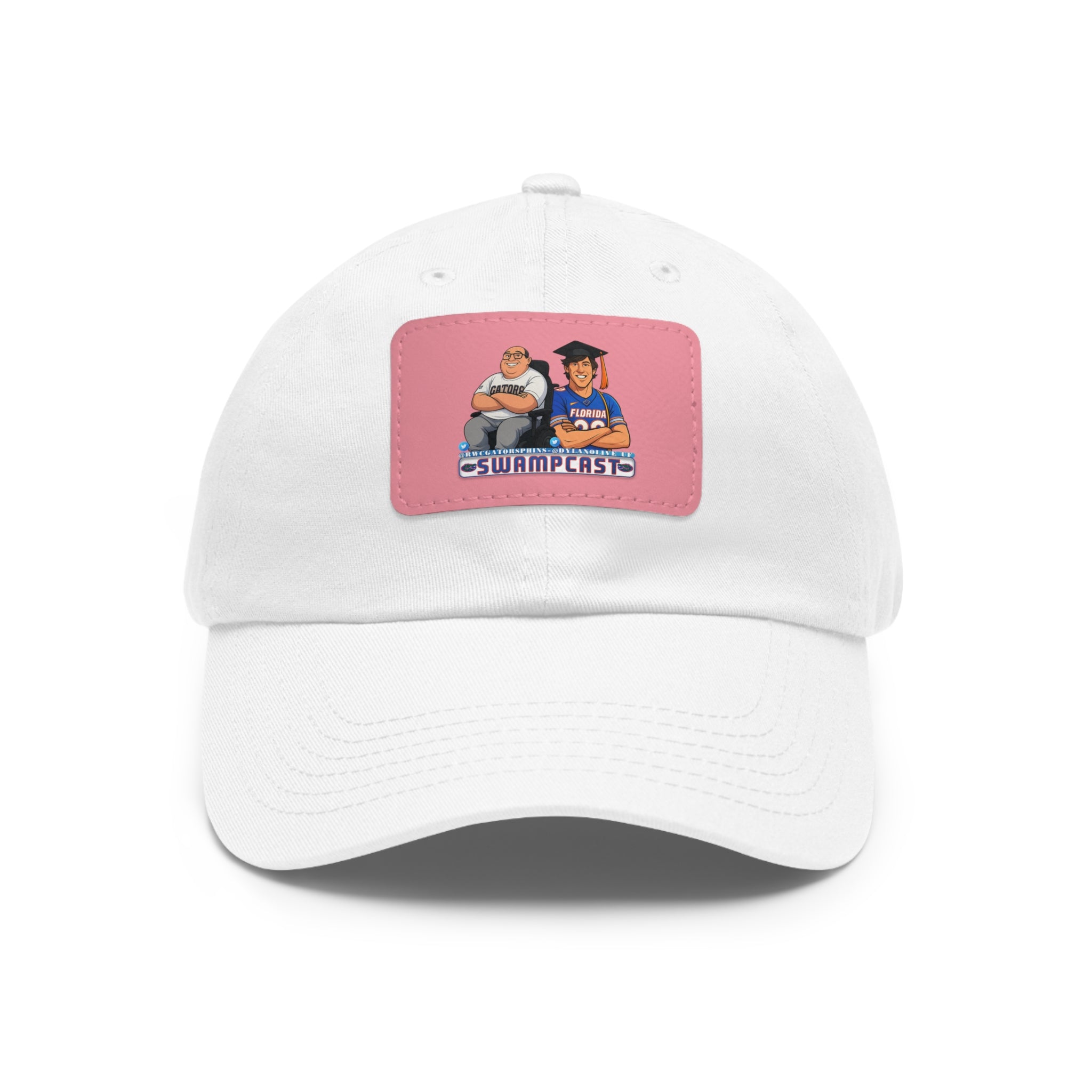 Swampcasts Leather Patch Dad Hat – Retro Sports Podcast Logo Cap