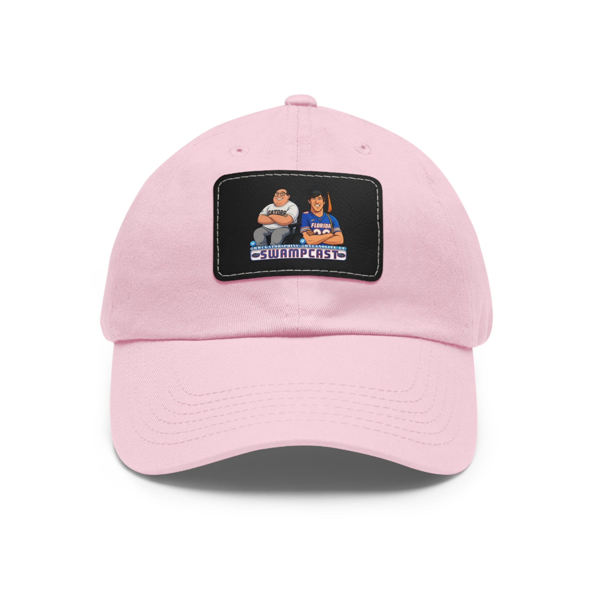 Swampcasts Leather Patch Dad Hat – Retro Sports Podcast Logo Cap