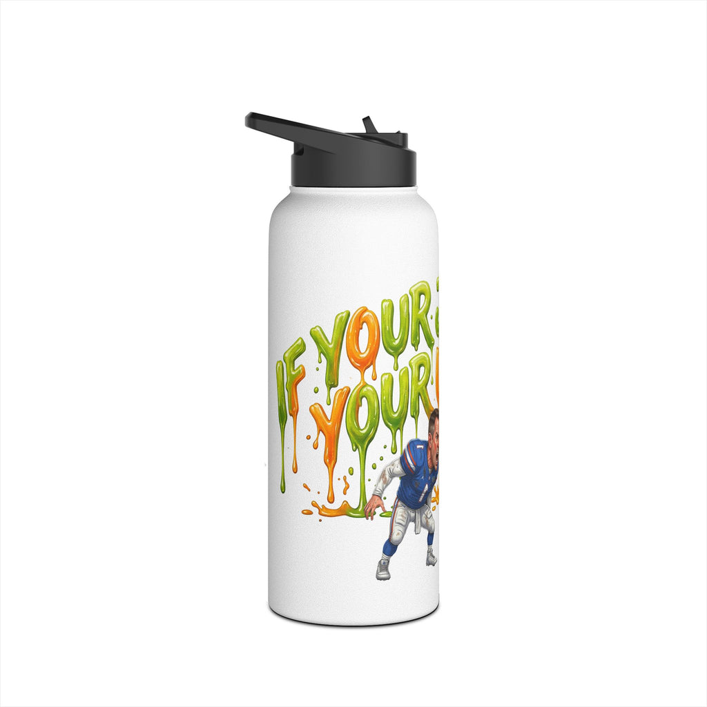 Stainless Steel Water Bottle — "Pour Juice On Yourself" Football Cartoon Insulated Bottle