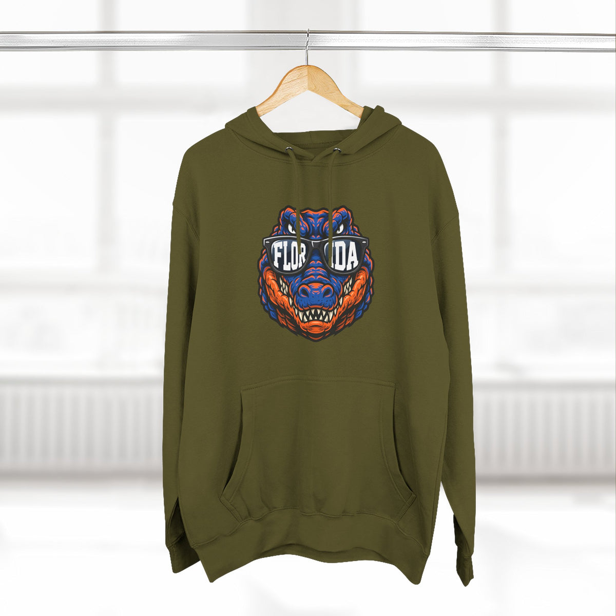 Florida Gator Face Hoodie - "In All Kinds of Weather" Graphic Fleece Pullover