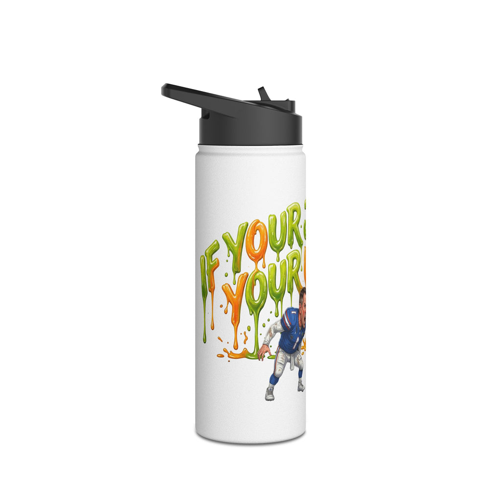 Stainless Steel Water Bottle — "Pour Juice On Yourself" Football Cartoon Insulated Bottle