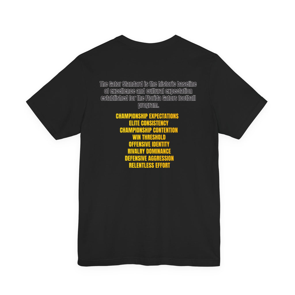 Gator Standard Unisex Shirt Black  and Yellow GS letters on back