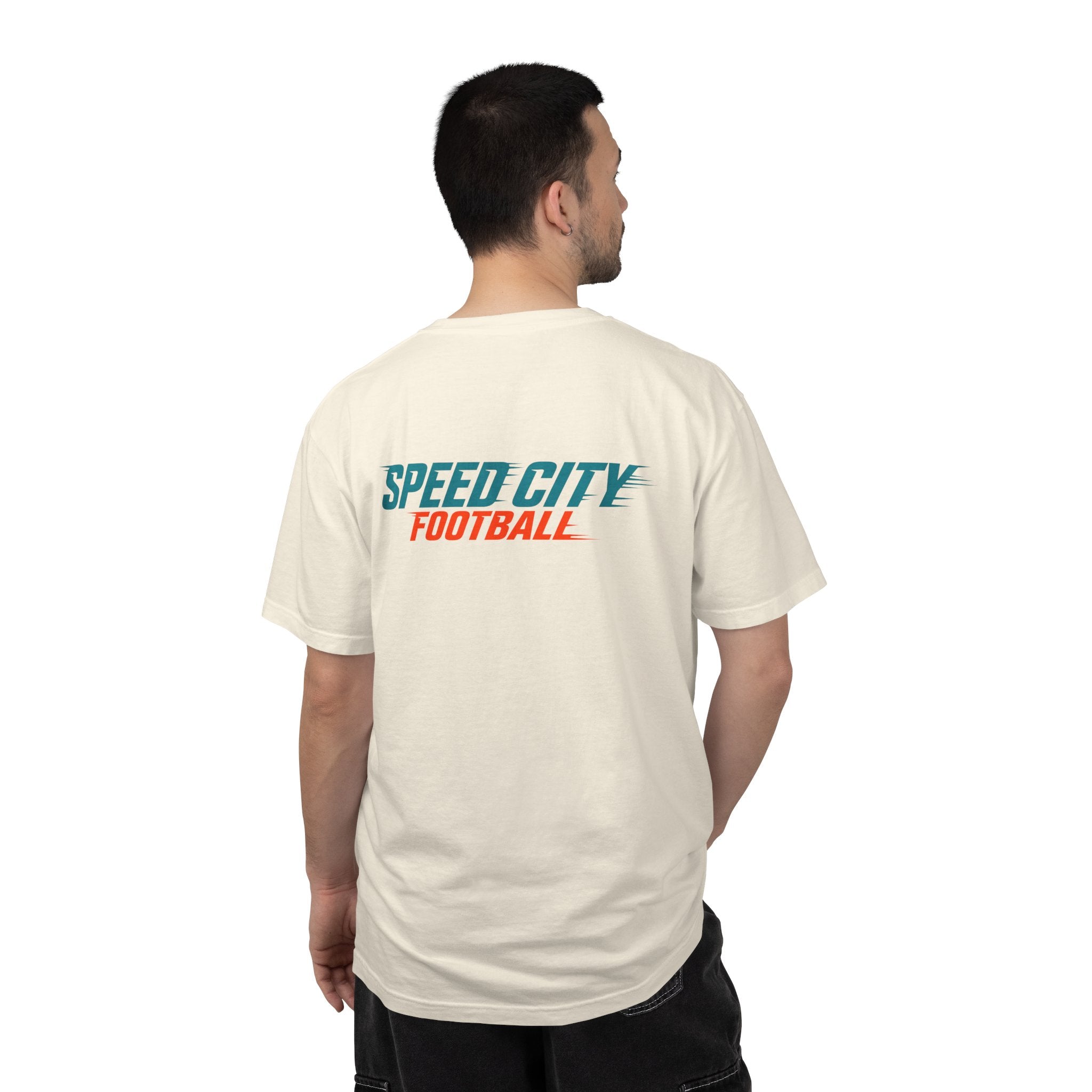 phins Speed City Football T-Shirt — Retro Mascot Football Tee