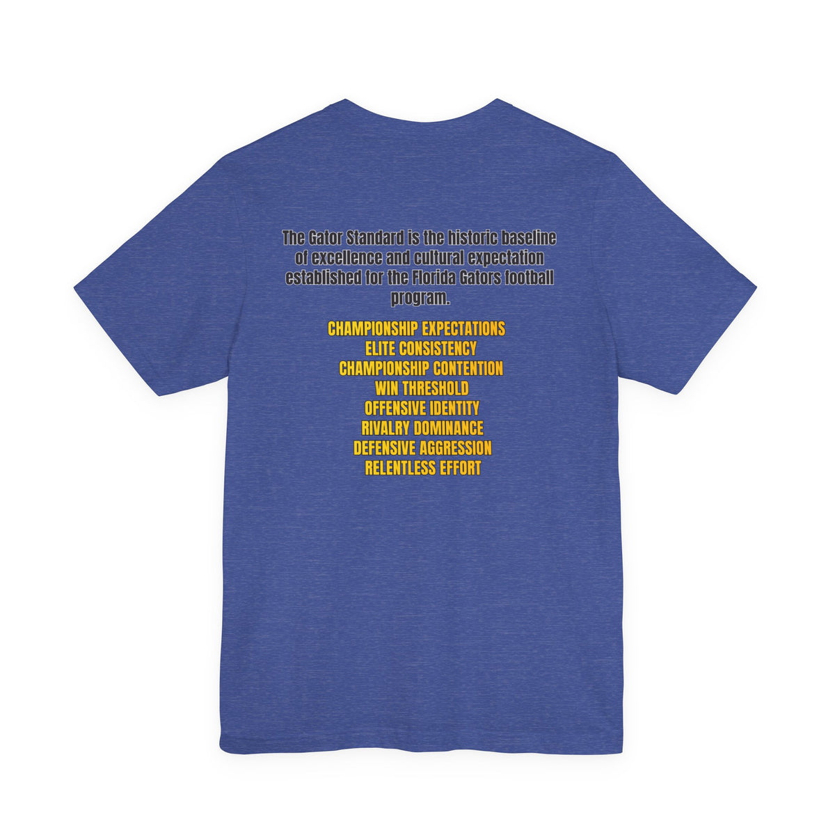 Gator Standard Unisex Shirt Black  and Yellow GS letters on back