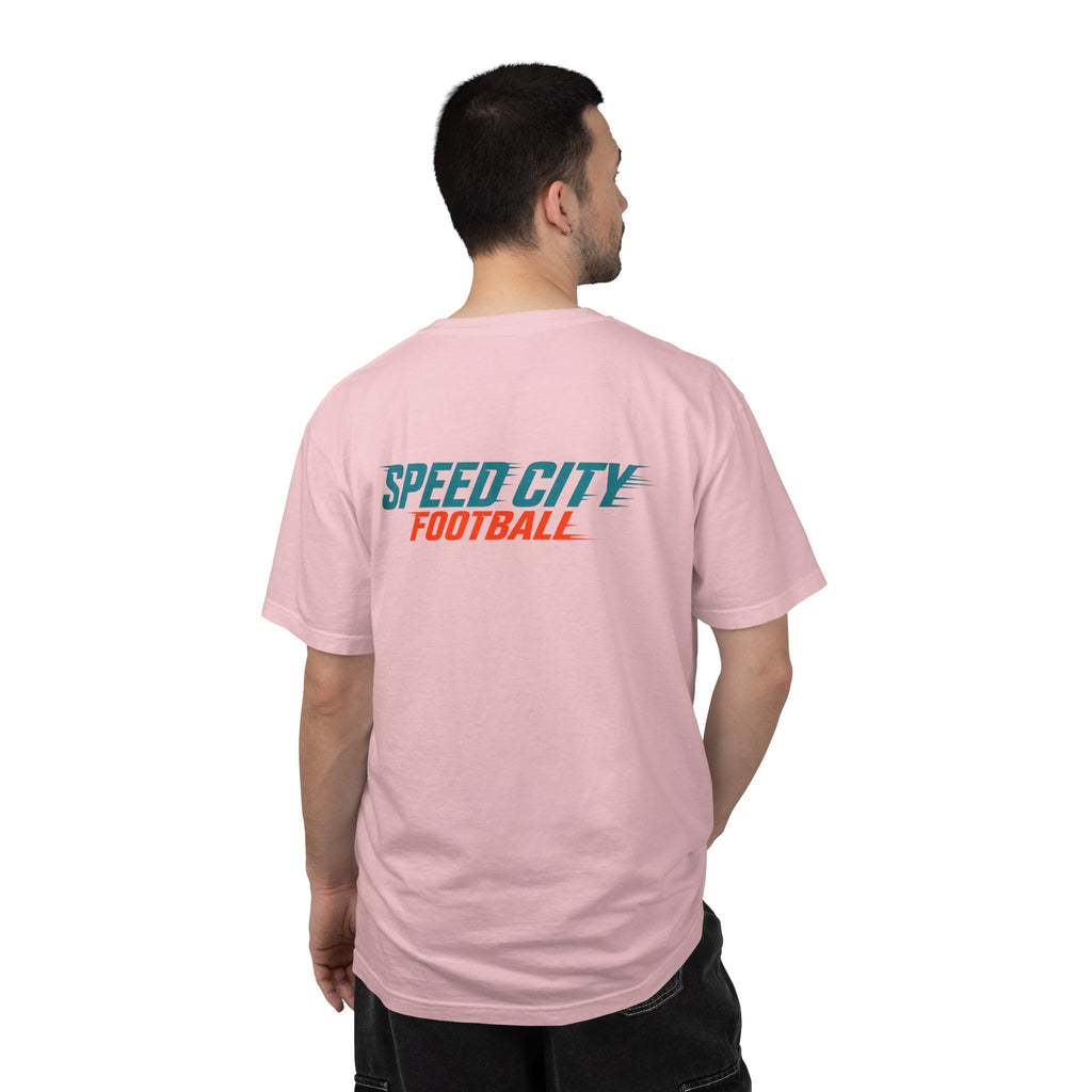 phins Speed City Football T-Shirt — Retro Mascot Football Tee