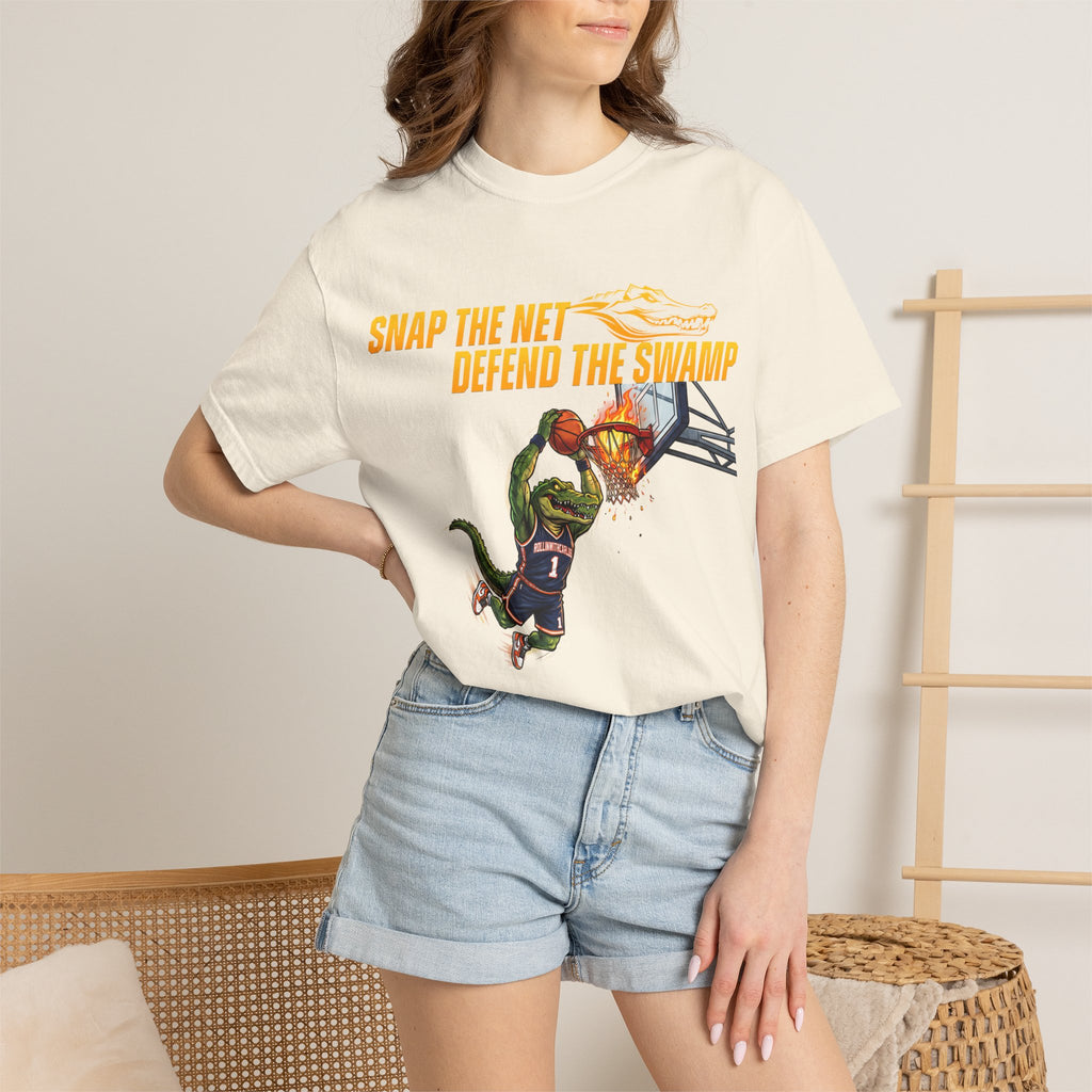 Snap the Net — 'Defend the Swamp' Basketball T-Shirt