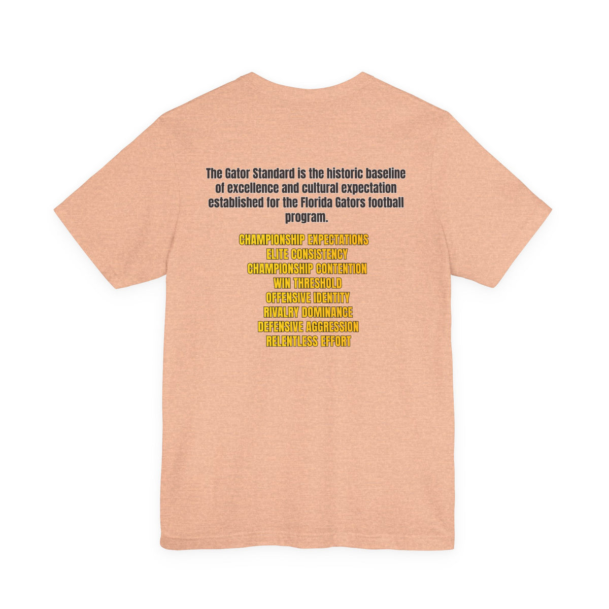 Gator Standard Unisex Shirt Black  and Yellow GS letters on back