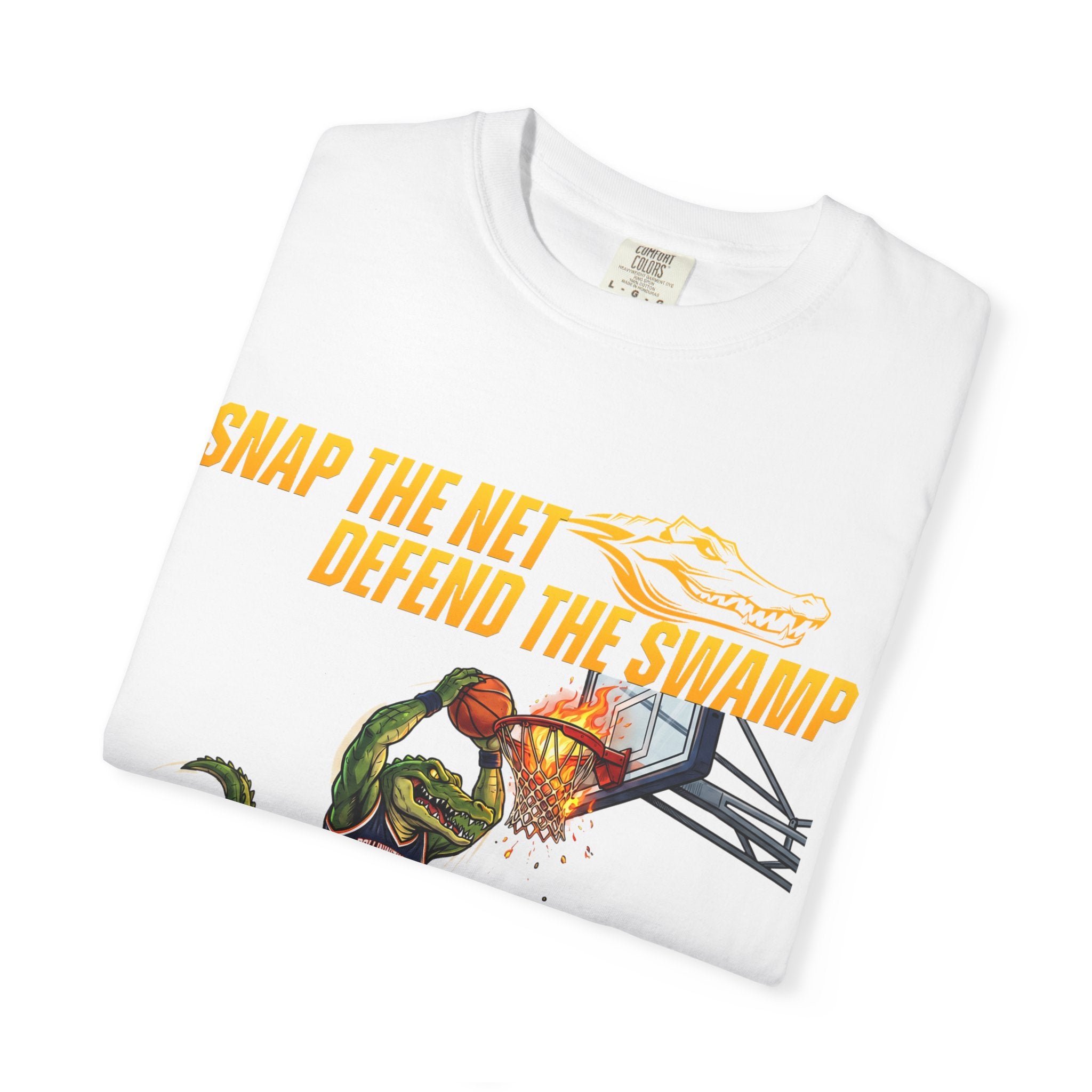 Snap the Net — 'Defend the Swamp' Basketball T-Shirt