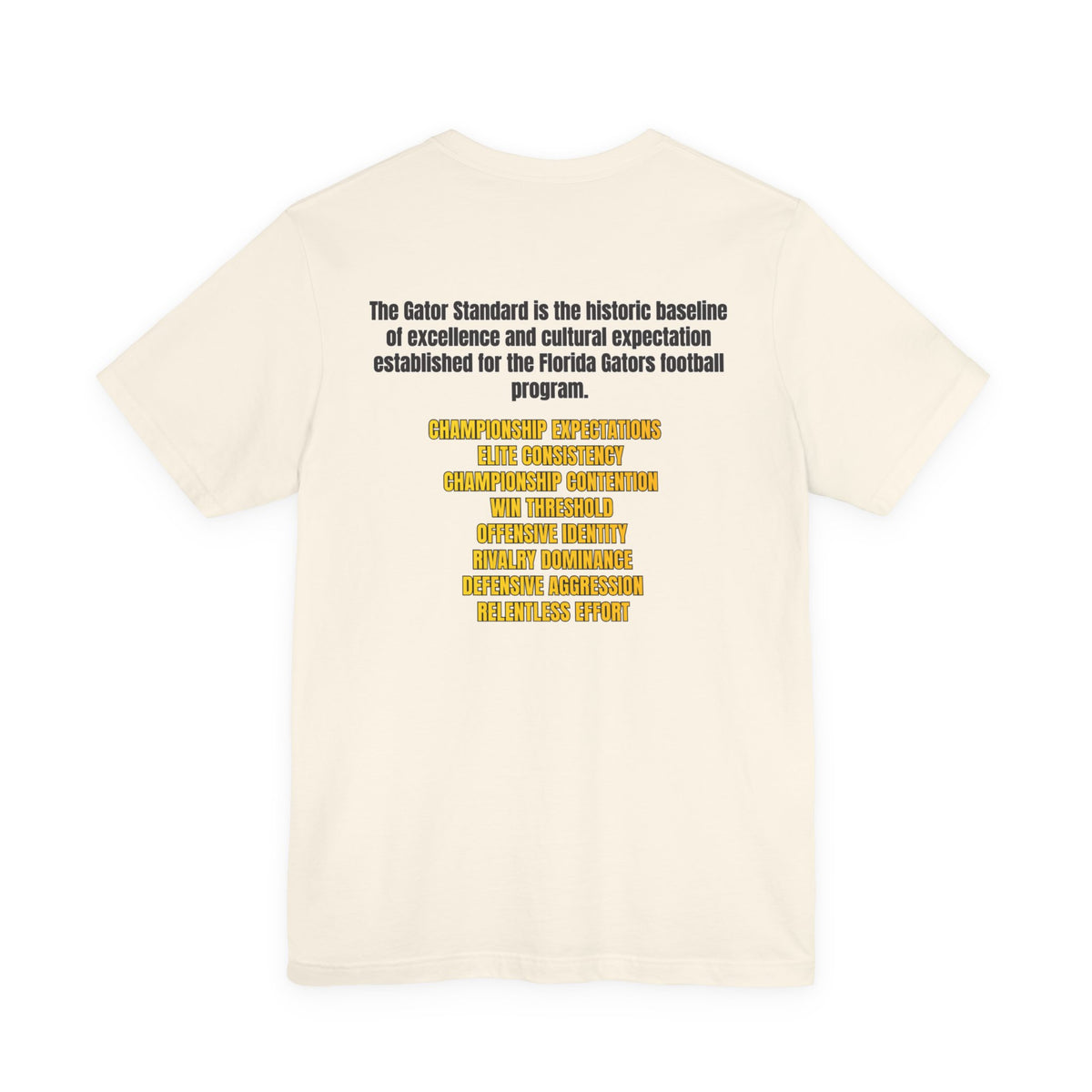 Gator Standard Unisex Shirt Black  and Yellow GS letters on back