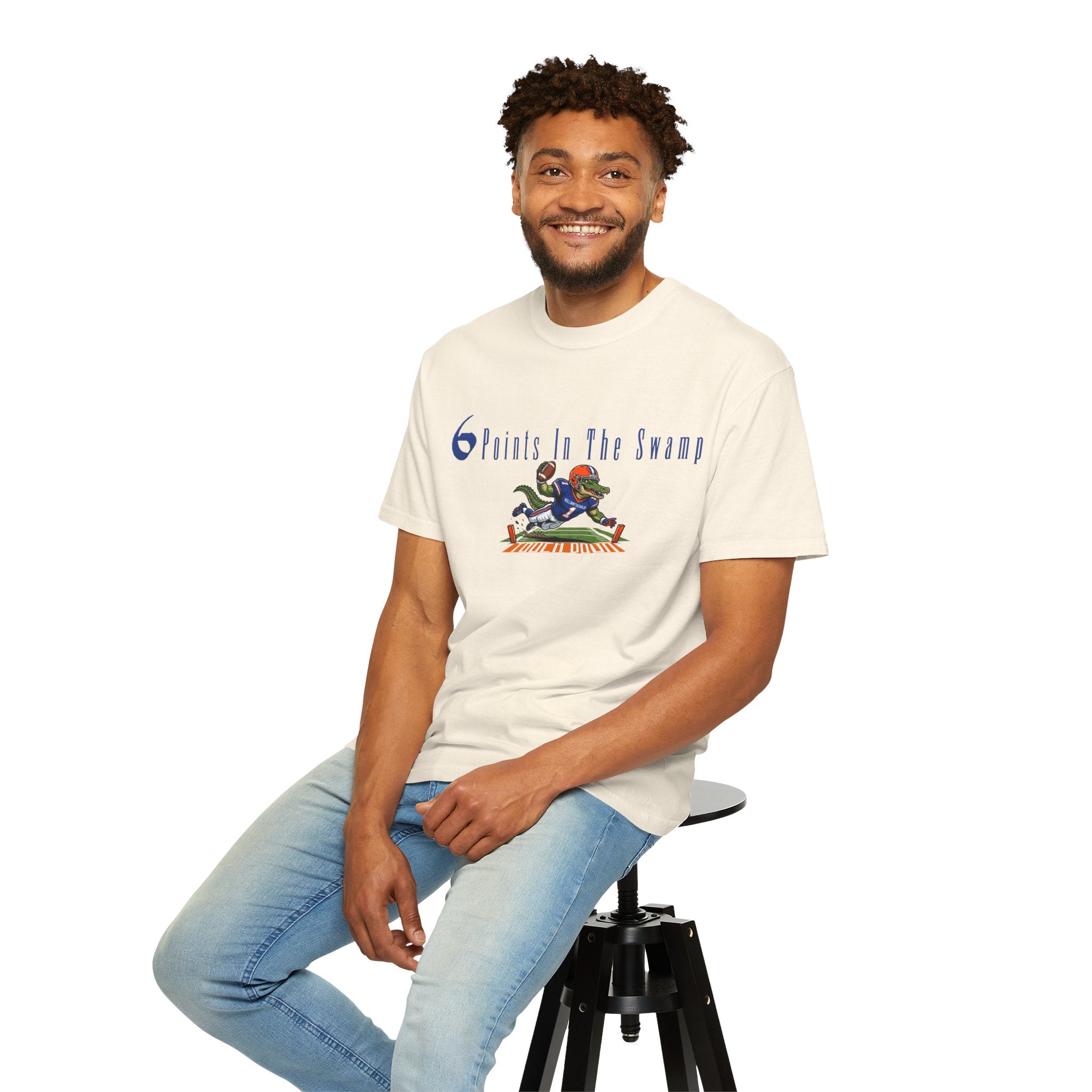 T-Shirt — "6 Points in the Swamp" Football Gator Graphic