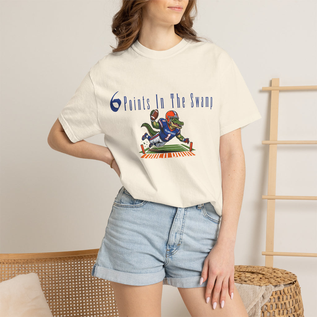T-Shirt — "6 Points in the Swamp" Football Gator Graphic