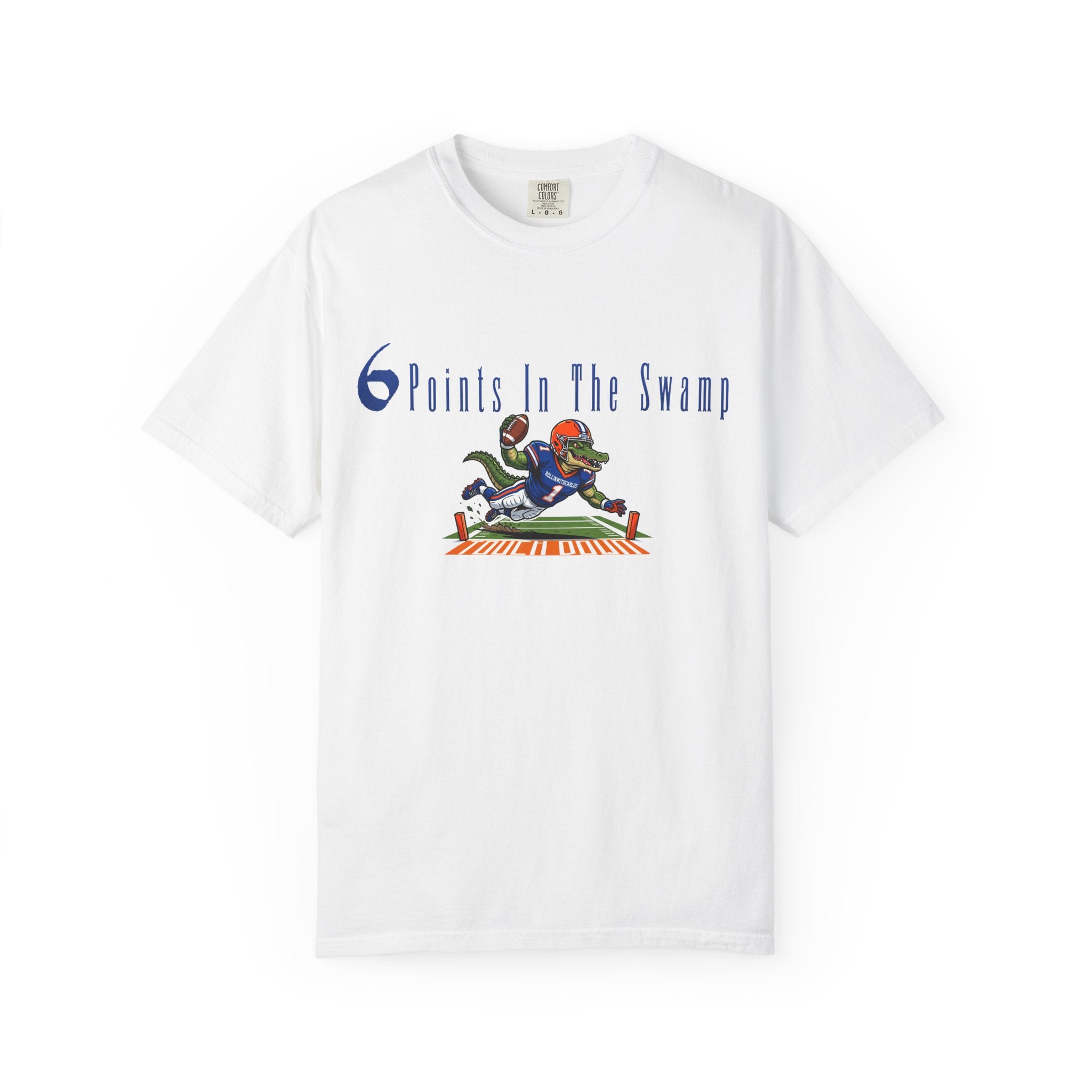 T-Shirt — "6 Points in the Swamp" Football Gator Graphic