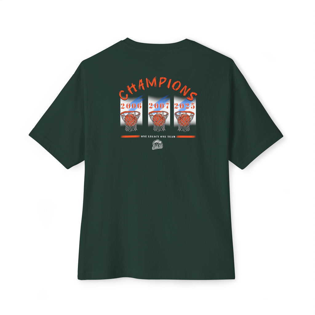 Champions Retro Basketball Tee — 'Champions' Back Graphic, Mini Front Logo