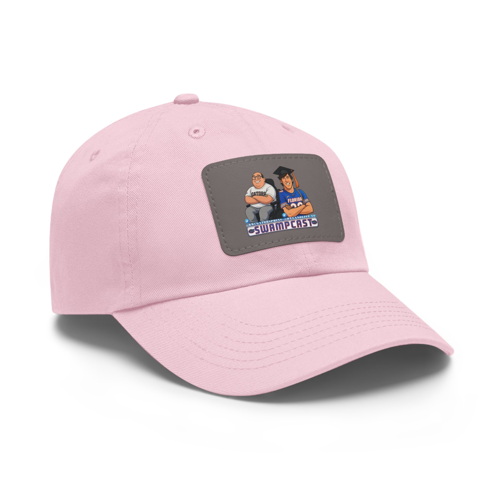 Swampcasts Leather Patch Dad Hat – Retro Sports Podcast Logo Cap