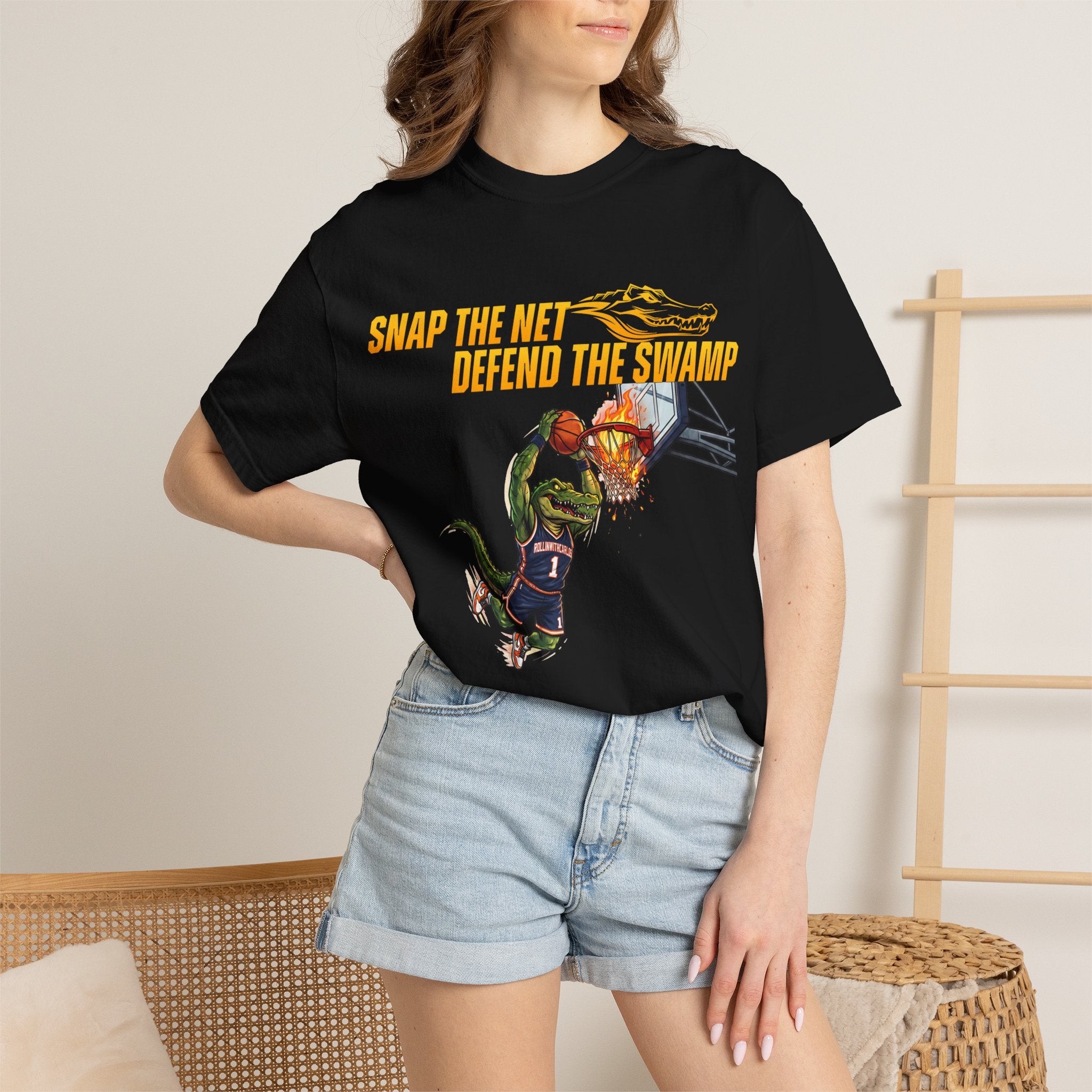 Snap the Net — 'Defend the Swamp' Basketball T-Shirt