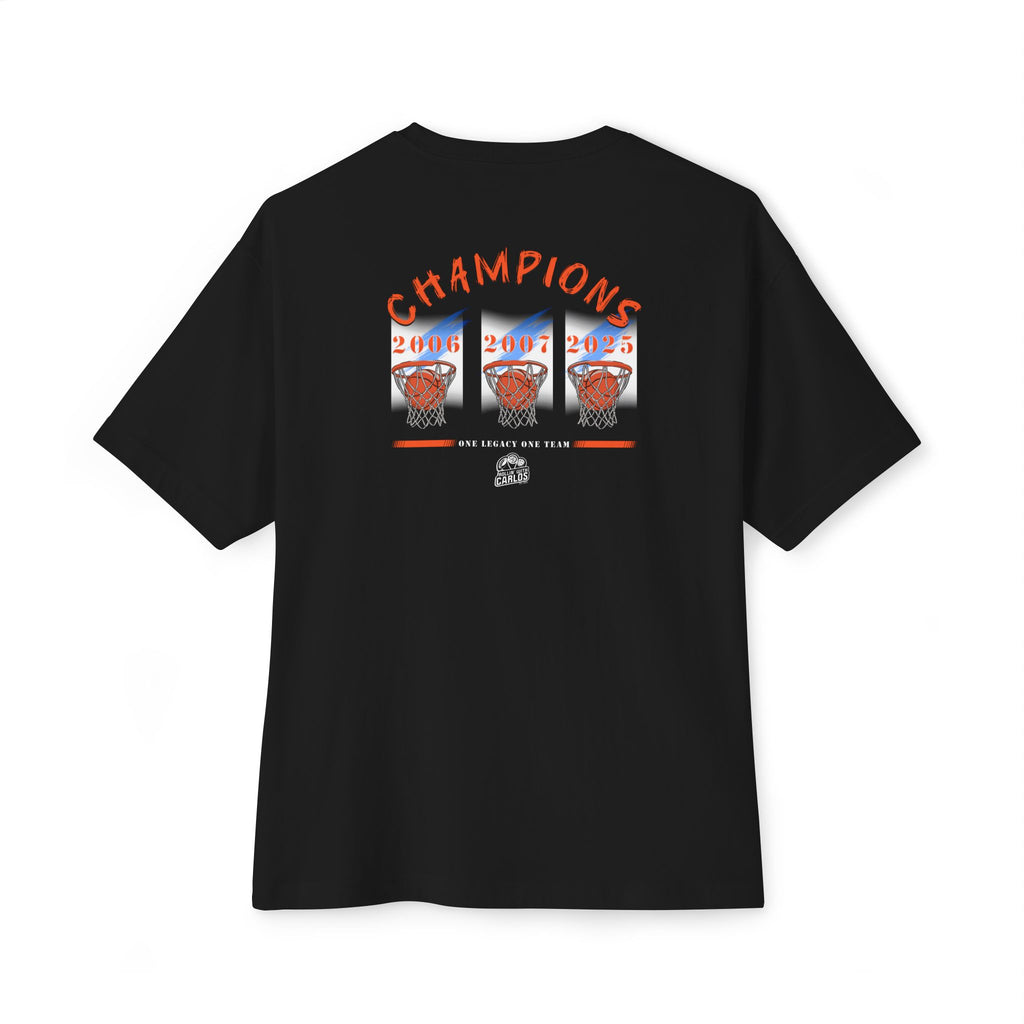 Champions Retro Basketball Tee — 'Champions' Back Graphic, Mini Front Logo