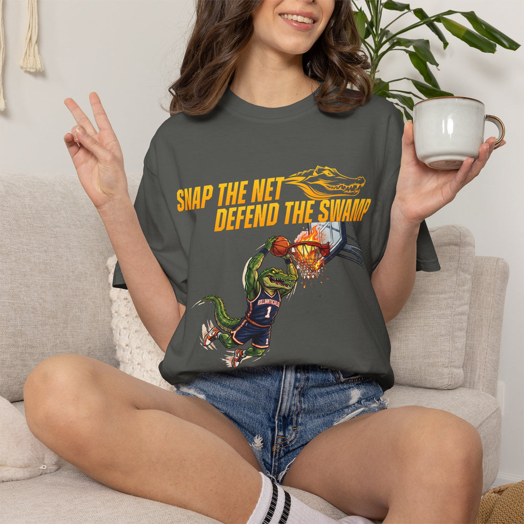 Snap the Net — 'Defend the Swamp' Basketball T-Shirt
