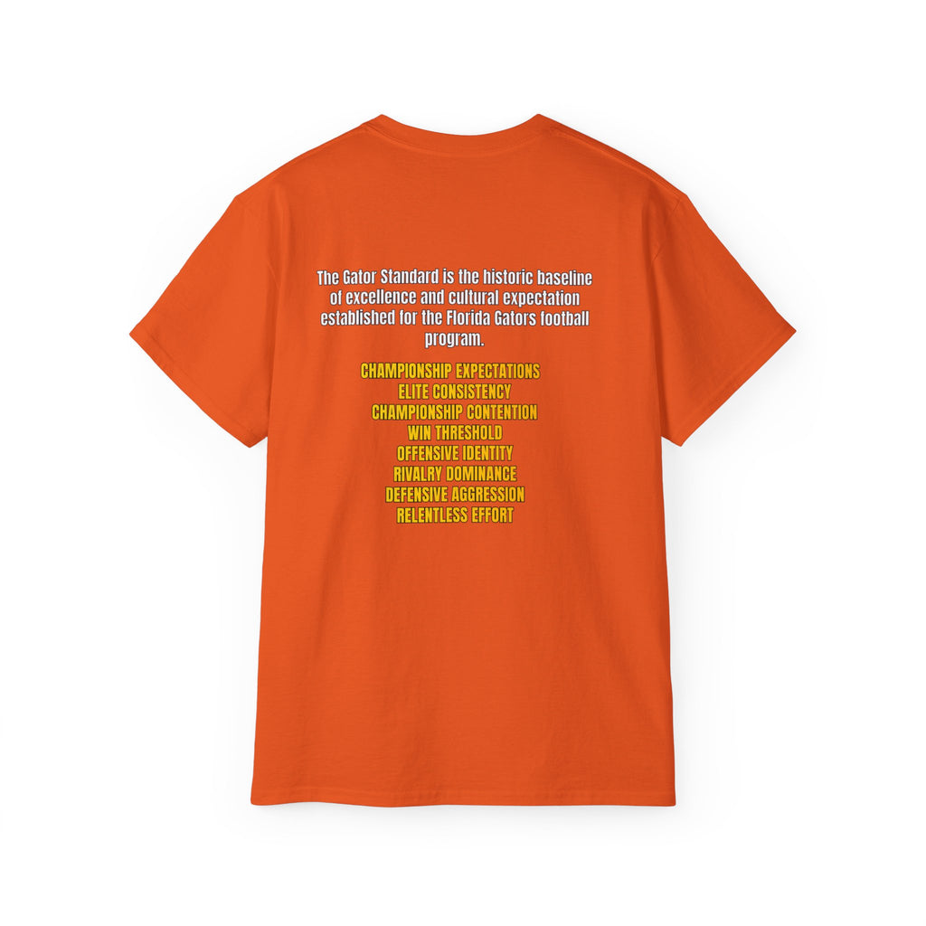 Unisex Gator Standard Shirt White and Yellow Letters on back