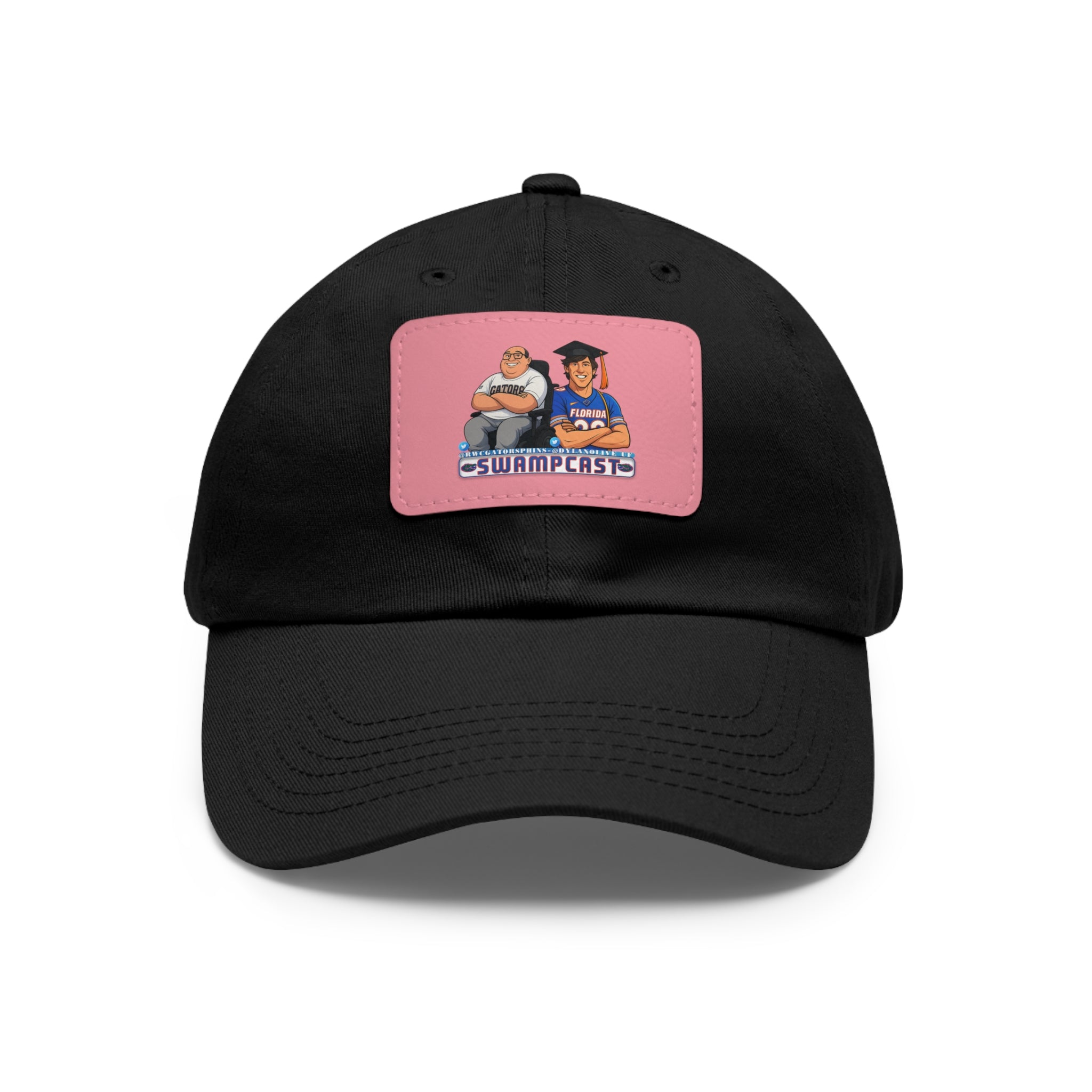 Swampcasts Leather Patch Dad Hat – Retro Sports Podcast Logo Cap