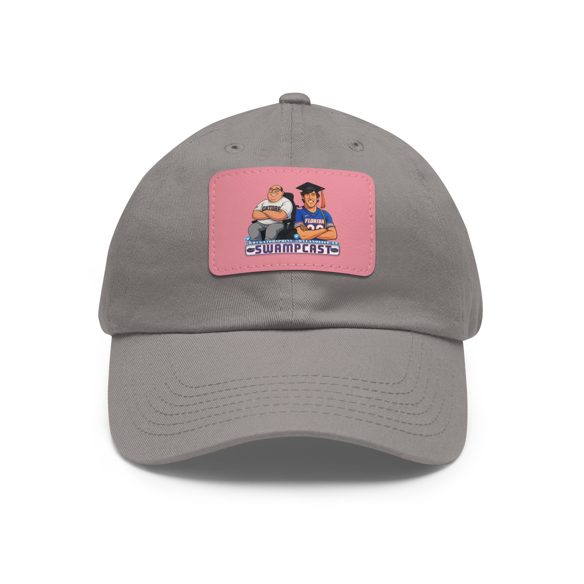 Swampcasts Leather Patch Dad Hat – Retro Sports Podcast Logo Cap